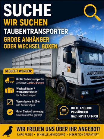 Wir suchen Taubentransporter